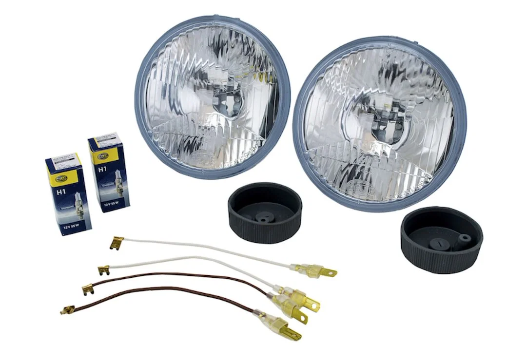 002425811 – HELLA Headlight Conversion Kit, Replaces Sealed Beam Headlights 5.75 Inch Round Standard Lens Style H1 Bu...